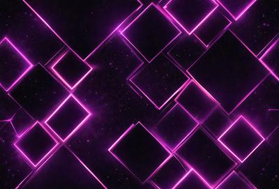 The primary subject of the image is a purple and pink neon pattern. The setting is a dark background, which contrasts with the bright colors of the pattern. The visual style is a digital art or illustration, as the pattern appears to be a digital creation. The dominant colors are purple and pink, creating a vibrant and lively atmosphere.