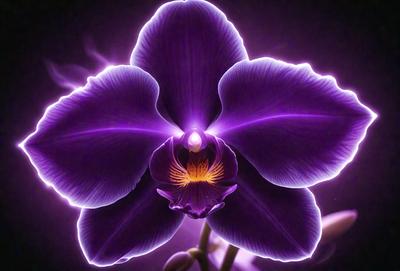 Purple flower with yellow center.