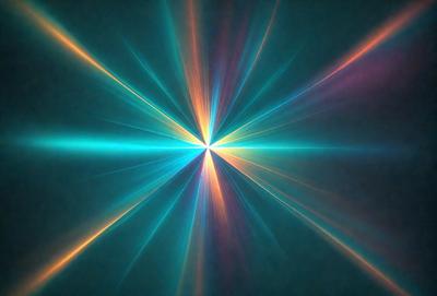 The primary subject of the image is a brightly colored, colorful, and vibrant light display. The setting is a dark background, which contrasts with the light display, making it stand out even more. The visual style of the image is a combination of digital art and illustration, creating a unique and eye-catching pattern. The colors and mood of the image are predominantly blue and yellow, giving it a lively and energetic atmosphere.