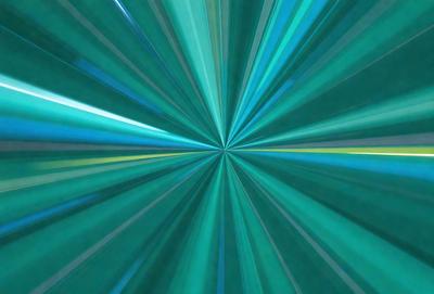 The primary subject of the image is a bright green tunnel, which appears to be a tunnel of light. The setting is a dark background, which contrasts with the bright green tunnel. The visual style is a close-up of the tunnel, creating a sense of depth and focus. The colors and mood of the image are predominantly green, with a sense of excitement and wonder.