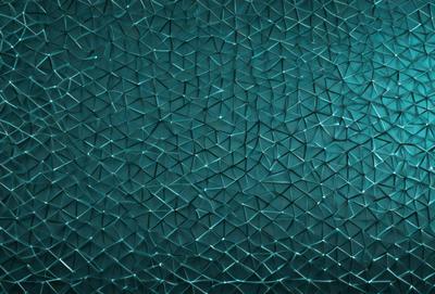 The primary subject of the image is a blue, textured surface with a pattern of small, white, light-reflecting shapes. The setting appears to be a dark room, with the blue surface as the main focus. The visual style of the image is a combination of digital art and illustration, creating a unique and intriguing pattern. The colors and mood of the image are predominantly blue and dark, with the white shapes adding a touch of brightness and contrast.