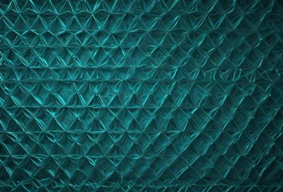 The primary subject of the image is a blue, textured surface with a pattern of hexagons. The setting is a blue background, and the visual style appears to be a combination of a photo and digital art. The dominant colors are blue and white, creating a calm and soothing atmosphere.