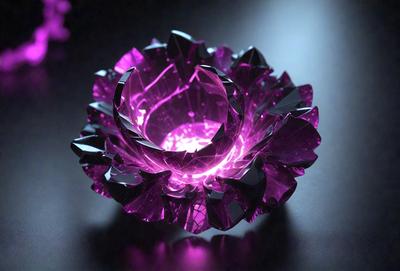 The primary subject of the image is a purple flower, which is the main object, scene, or focus of the image. The setting is a dark background, which contrasts with the purple flower. The visual style is a digital art, illustration, or drawing, as the flower appears to be a digital creation. The colors and mood of the image are predominantly purple, creating a calm and serene atmosphere.