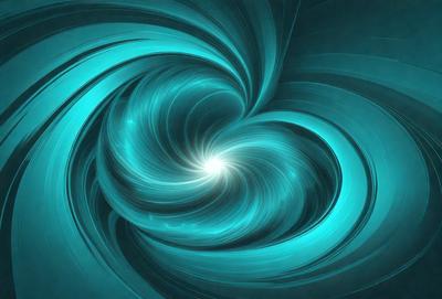 The primary subject of the image is a blue spiral pattern, which appears to be a digital art or illustration. The setting is a dark blue background, and the visual style is a combination of digital art and illustration. The dominant colors are blue and purple, creating a calm and serene atmosphere.