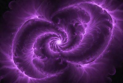 The primary subject of the image is a purple spiral, which appears to be a digital art or illustration. The spiral is set against a purple background, creating a visually striking and unique visual style. The colors and mood of the image are predominantly purple, giving it a calming and artistic atmosphere.