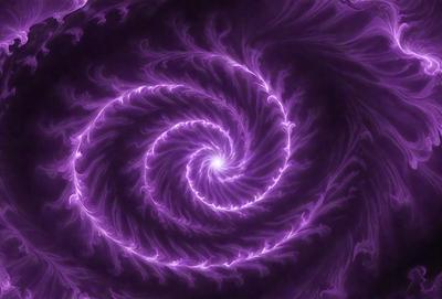 The primary subject of the image is a purple spiral, which appears to be a digital art or illustration. The spiral is set against a purple background, creating a visually striking and unique visual style. The colors and mood of the image are predominantly purple, giving it a calming and artistic atmosphere.