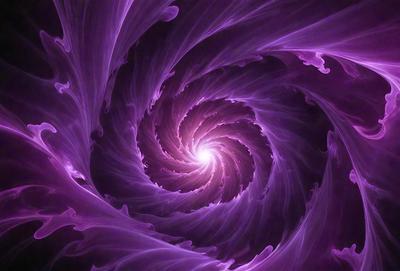 The primary subject of the image is a purple spiral, which appears to be a digital art or illustration. The spiral is set against a purple background, creating a visually striking and unique visual style. The colors and mood of the image are predominantly purple, giving it a calming and serene atmosphere.