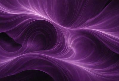 The primary subject of the image is a purple, swirling, and flowing pattern. The setting is a dark background, which contrasts with the purple swirls. The visual style is a digital art or illustration, creating a unique and artistic representation of the purple swirls. The colors and mood of the image are predominantly purple, giving it a calming and soothing atmosphere.