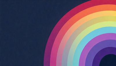 The primary subject of the image is a large, colorful circle. The circle is the main focus of the image, and it is set against a dark blue background. The visual style of the image is a combination of photo and digital art, creating a vibrant and lively atmosphere. The dominant colors in the image are pink, orange, and blue, which contribute to the overall mood of the scene.