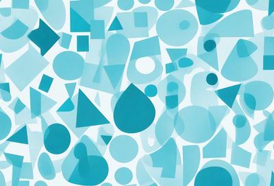 The primary subject of the image is a blue and white patterned background featuring a variety of geometric shapes, including triangles, circles, and squares. The setting is a blue and white color scheme, which gives the image a clean and modern appearance. The visual style is a combination of digital art and illustration, creating a unique and eye-catching design. The dominant colors are blue and white, which contribute to a calm and soothing atmosphere.