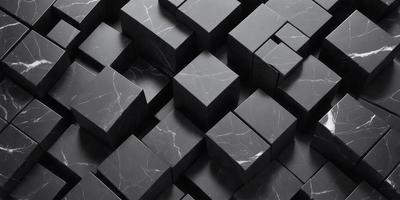 The primary subject of the image is a black and white pattern of square boxes. The setting is a black and white marble surface, which adds a sense of elegance and sophistication to the scene. The visual style is a combination of digital art and illustration, creating a unique and intricate pattern. The colors and mood of the image are predominantly black and white, giving it a classic and timeless appearance.