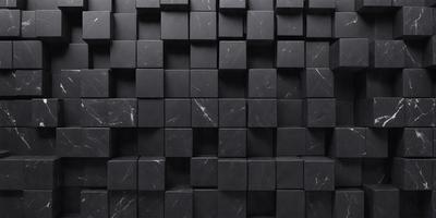 The primary subject of the image is a black and white marble wall. The setting is a black and white marble wall, which creates a striking contrast with the black and white marble tiles. The visual style is a black and white photo, giving the image a classic and timeless appearance. The colors and mood of the image are predominantly black and white, creating a sense of elegance and sophistication.