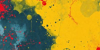 The primary subject of the image is a yellow and blue painting with a yellow background. The painting features a yellow and blue color scheme, giving it a vibrant and lively appearance. The setting is a canvas, and the visual style is a painting, which showcases the artist's skill in creating a visually appealing piece of art. The colors and mood of the painting are energetic and uplifting, making it an enjoyable and engaging piece of art.
