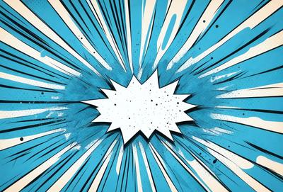 The primary subject of the image is a blue and white comic book-style illustration of a star. The setting is a blue background, and the visual style is a combination of digital art and illustration. The colors and mood of the image are predominantly blue and white, creating a sense of calmness and tranquility.