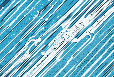 The primary subject of the image is a blue and white striped pattern. The setting is a blue background, and the visual style appears to be a digital art or illustration. The dominant colors are blue and white, creating a calm and soothing atmosphere.
