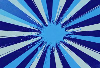 The primary subject of the image is a blue and white circle with a blue background. The circle appears to be a part of a larger blue and white pattern. The visual style of the image is digital art, as it is a computer-generated design. The colors and mood of the image are predominantly blue and white, creating a clean and modern appearance.