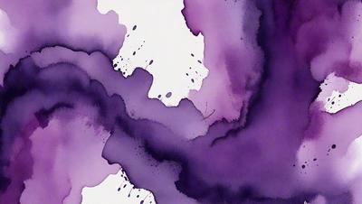 The primary subject of the image is a purple and white painting, which features a mix of purple and white colors. The setting is a white background, and the visual style appears to be a painting or drawing. The colors and mood of the painting are predominantly purple and white, creating a sense of calmness and artistic expression.
