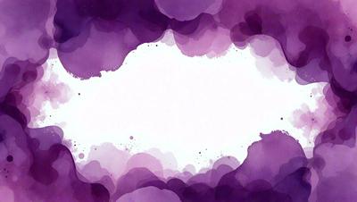 The primary subject of the image is a white canvas with a purple background. The setting is a cloudy sky, and the visual style is a combination of digital art and illustration. The colors and mood of the image are predominantly purple, creating a moody and atmospheric scene.
