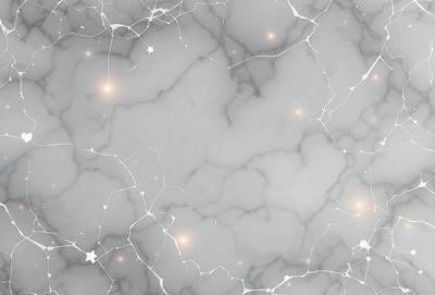 The primary subject of the image is a marble wall with a pattern of white and orange dots. The setting is a white marble wall, and the visual style is a close-up of the marble pattern. The colors and mood of the image are predominantly white and orange, creating a warm and inviting atmosphere.