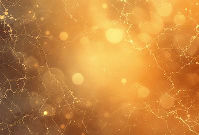 The primary subject of the image is a bright, shiny, and colorful background. The setting is a yellow and gold background with a pattern of dots, which gives the scene a vibrant and luminous appearance. The visual style of the image is a combination of photo and digital art, creating a unique and eye-catching effect. The colors and mood of the image are predominantly warm and inviting, with the yellow and gold tones evoking a sense of warmth and happiness.