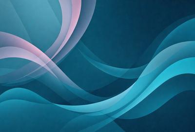The primary subject of the image is a blue and white ocean wave. The setting is a blue background, which creates a serene and calming atmosphere. The visual style is a digital art or illustration, as the wave is depicted in a detailed and artistic manner. The dominant colors are blue and white, which evoke a sense of tranquility and beauty.