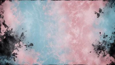 The primary subject of the image is a blue and pink background with a patterned texture. The setting is a wall or a surface, and the visual style appears to be a combination of digital art and illustration. The dominant colors are blue and pink, creating a vibrant and lively atmosphere.