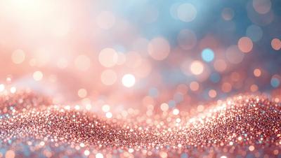 The primary subject of the image is a close-up of a pink background with a pattern of glittering, shiny, and sparkling lights. The setting appears to be a brightly lit room, possibly a studio or a stage. The visual style of the image is a combination of a photo and digital art, creating a unique and eye-catching effect. The dominant colors in the image are pink and various shades of pink, giving the scene a warm and inviting atmosphere.
