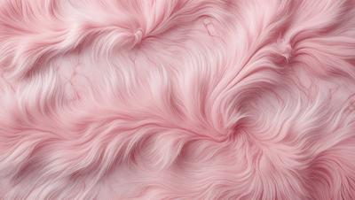 The primary subject of the image is a pink, fuzzy, and fluffy surface, which appears to be a piece of fabric or a soft, pink material. The setting is a close-up of the pink surface, showcasing its texture and color. The visual style is a realistic representation of the pink material, with no indication of digital art or illustration. The colors and mood of the image are predominantly pink, creating a warm and inviting atmosphere.