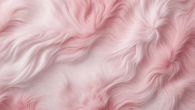 The primary subject of the image is a close-up of a pink, fluffy, and curly fur. The setting is a pink background, which adds to the overall mood of the image. The visual style is a combination of a photo and digital art, creating a unique and eye-catching effect. The colors and mood of the image are predominantly pink, giving it a soft and feminine appearance.