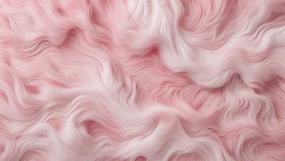 The primary subject of the image is a close-up of a pink, fuzzy, and textured surface, which appears to be a piece of fabric or a patterned wallpaper. The setting is a room with a pink background, and the visual style is a combination of a photo and a digital art or illustration. The colors and mood of the image are predominantly pink, creating a warm and inviting atmosphere.