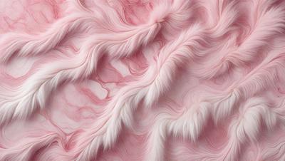 The primary subject of the image is a close-up of a pink, furry surface. The setting appears to be a pink background, which adds to the overall visual style. The image is a photo, showcasing the intricate details of the fur and the pink color. The colors and mood of the image are predominantly pink, creating a warm and inviting atmosphere.