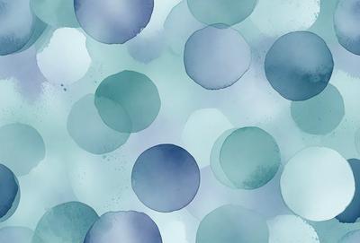 The primary subject of the image is a pattern of blue circles, which are the main objects in the scene. The setting is a blue background, and the visual style appears to be a digital art or illustration. The dominant colors in the image are blue and white, creating a calm and soothing atmosphere.