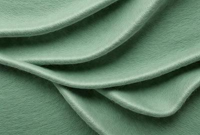 The primary subject of the image is a close-up of a green fabric, possibly a piece of velvet or a similar material. The setting is a background of a green cloth, which creates a cohesive and visually appealing scene. The visual style of the image is a close-up, which emphasizes the details of the fabric. The colors and mood of the image are predominantly green, giving it a calm and soothing atmosphere.