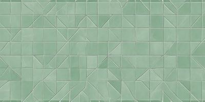 The primary subject of the image is a green tile with a pattern of triangles. The setting is a wall, and the visual style is a patterned tile. The dominant colors are green and white, creating a calm and soothing atmosphere.