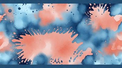 The primary subject of the image is a painting or drawing of a blue and pink background with a splash of red. The setting appears to be a creative and artistic environment. The visual style is a combination of digital art and illustration, with a focus on the vibrant colors and the overall mood of the piece.