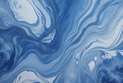 The primary subject of the image is a blue and white swirling pattern, which appears to be a painting or a digital artwork. The setting is a blue background, which complements the swirling pattern. The visual style is a mix of artistic and digital elements, creating a unique and captivating visual experience. The dominant colors are blue and white, which evoke a sense of calmness and tranquility.