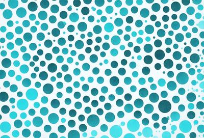 The primary subject of the image is a pattern of blue and white dots. The setting is a white background, and the visual style appears to be a digital art or illustration. The dominant colors are blue and white, creating a calm and soothing atmosphere.