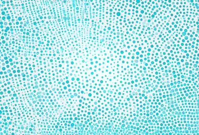The primary subject of the image is a blue background with a pattern of white dots. The setting appears to be a blue sky, and the visual style is a combination of a photo and a digital art or illustration. The dominant colors are blue and white, creating a calm and serene atmosphere.