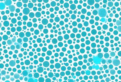 The primary subject of the image is a blue and white polka dot pattern. The setting is a blue background, and the visual style appears to be a digital art or illustration. The dominant colors are blue and white, creating a calm and soothing atmosphere.