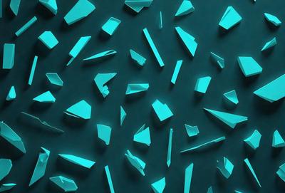 The primary subject of the image is a collection of blue triangles, which are arranged in a visually appealing pattern. The setting is a dark blue background, which contrasts with the bright blue triangles. The visual style is a combination of digital art and illustration, creating a unique and eye-catching design. The colors and mood of the image are predominantly blue, giving it a calm and serene atmosphere.