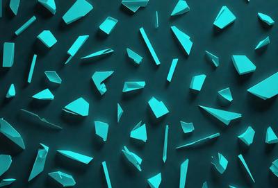 The primary subject of the image is a collection of blue triangles, which are arranged in a visually appealing pattern. The setting is a blue background, which complements the blue triangles and adds to the overall visual style. The image is a digital art piece, showcasing the artist's creativity and attention to detail. The dominant colors in the image are blue, which creates a calm and serene atmosphere.
