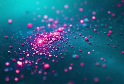 The primary subject of the image is a close-up of a pink and purple glittery background. The setting is a dark blue background, which contrasts with the bright colors of the glitter. The visual style appears to be a digital art or illustration, as the glittery effect is achieved through digital manipulation. The colors and mood of the image are vibrant and lively, with the pink and purple glitter creating a sense of excitement and energy.