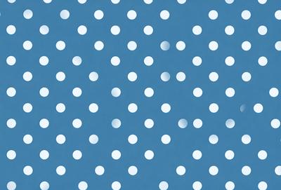 The primary subject of the image is a blue background with white polka dots. The setting is a clear blue sky, and the visual style is a patterned background. The colors and mood of the image are predominantly blue and white, creating a calm and serene atmosphere.