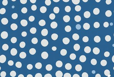 The primary subject of the image is a blue background with white polka dots. The setting is a patterned surface, and the visual style is a digital art or illustration. The dominant colors are blue and white, creating a calm and soothing atmosphere.