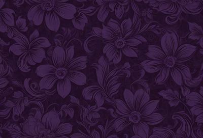 The primary subject of the image is a purple floral pattern, which is the main object, scene, or focus of the image. The setting or background features a purple fabric with a floral design, creating a visually appealing and cohesive visual style. The colors and mood of the image are predominantly purple, which gives it a calm and serene atmosphere.