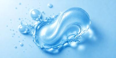 The primary subject of the image is a blue, water-like substance, which appears to be a liquid or a soap bubble. The setting is a white background, which provides a clean and uncluttered environment for the subject. The visual style of the image is a close-up, focusing on the details of the blue substance. The colors and mood of the image are predominantly blue, creating a calm and serene atmosphere.