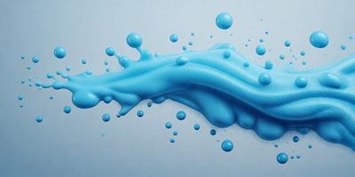 The primary subject of the image is a blue liquid, possibly water or a blue substance, that is flowing and creating a splash. The setting is a white background, which provides a clean and uncluttered environment for the blue liquid to be the main focus. The visual style of the image is a digital art or illustration, as it captures the movement and flow of the blue substance. The dominant colors in the image are blue and white, creating a calm and soothing atmosphere.