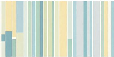 The primary subject of the image is a colorful striped pattern, which is displayed on a blue and green background. The visual style of the image is a combination of photo and digital art, creating a unique and vibrant appearance. The dominant colors in the image are blue, green, and yellow, which contribute to a lively and energetic atmosphere.