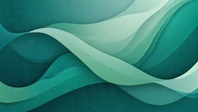 The primary subject of the image is a large, colorful, and abstract wave design. The setting is a blue background, which complements the vibrant colors of the wave. The visual style is a combination of digital art and illustration, creating a unique and eye-catching pattern. The dominant colors are green, blue, and white, giving the image a lively and energetic atmosphere.
