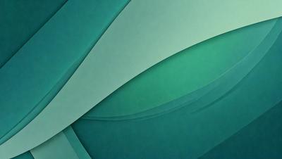 The primary subject of the image is a green and blue abstract art piece. The setting is a wall, and the visual style is a digital art or illustration. The dominant colors are green and blue, creating a calm and soothing atmosphere.